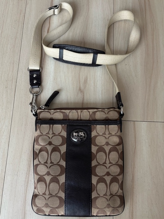 Coach Handbags - Authentic Y2K COACH Brown Jacquard Sutton Crossbody Bag w Pink Silk Lining - OS